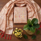 Peach Orange Banarasi Silk Fabric