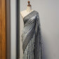 Chiffon Crepe Blue floral Saree