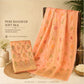 Peach Orange Banarasi Silk Fabric