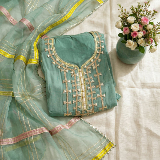 Mint Blue 3-Piece Suit Fabric