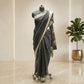 Soft Cotton black saree with Zari border work