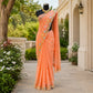 Orange Soft Cotton Linen Saree