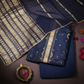 Navy Blue Pure Crepe Silk 3-Piece Suit Fabric