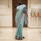 Sky blue cotton silk saree