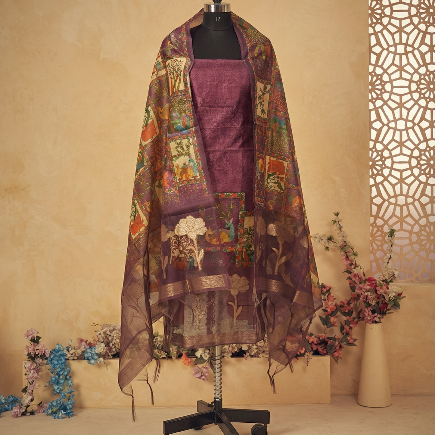 Purple 3-Piece Fabric