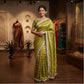Green georgette saree with stitched blouse