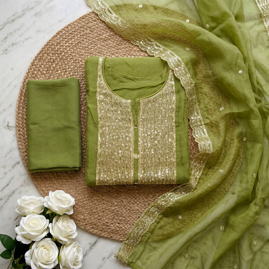 Olive Green 3-Piece Suit Fabric