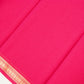 Pink  cotton linen saree with gold zari border