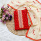 Red Chanderi Silk 3-Piece Suit Fabric