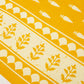 Mustard yellow cotton linen saree with Block print
