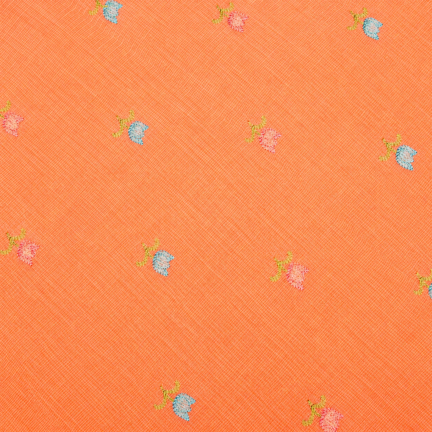 Orange Soft Cotton Linen Saree