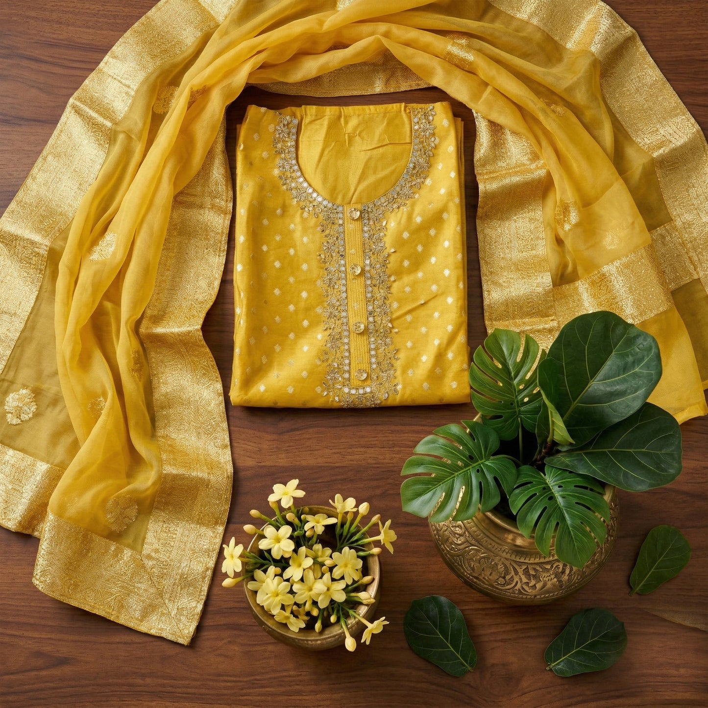 Yellow 3-Piece Suit Fabric