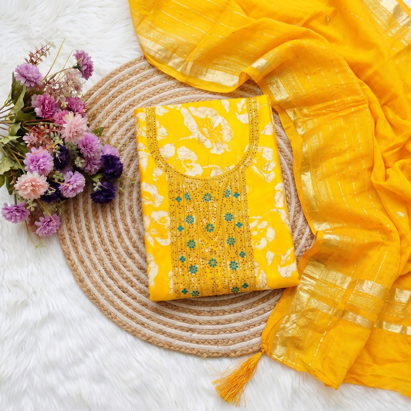 Yellow 3-Piece Suit Fabric