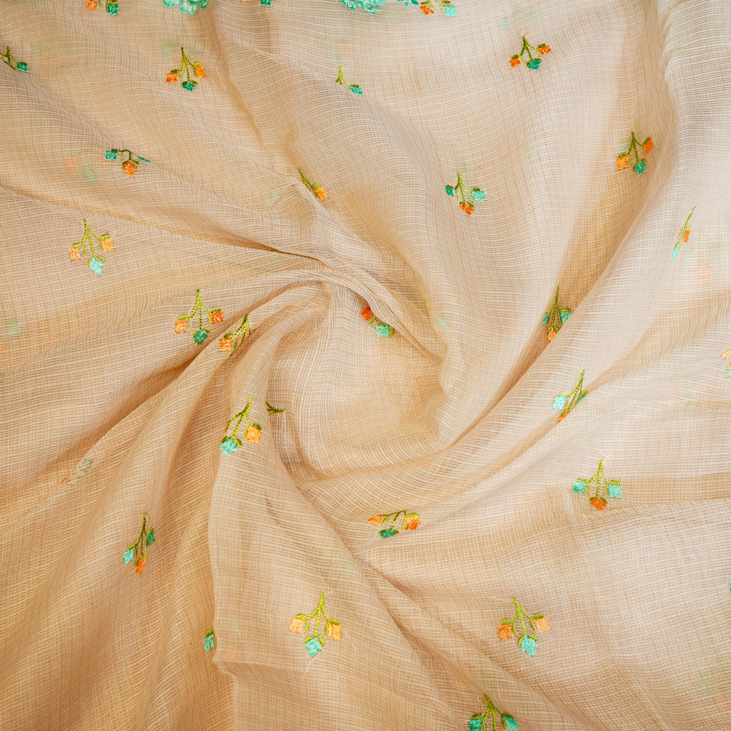 Chikoo cotton linen saree