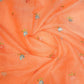 Orange Soft Cotton Linen Saree