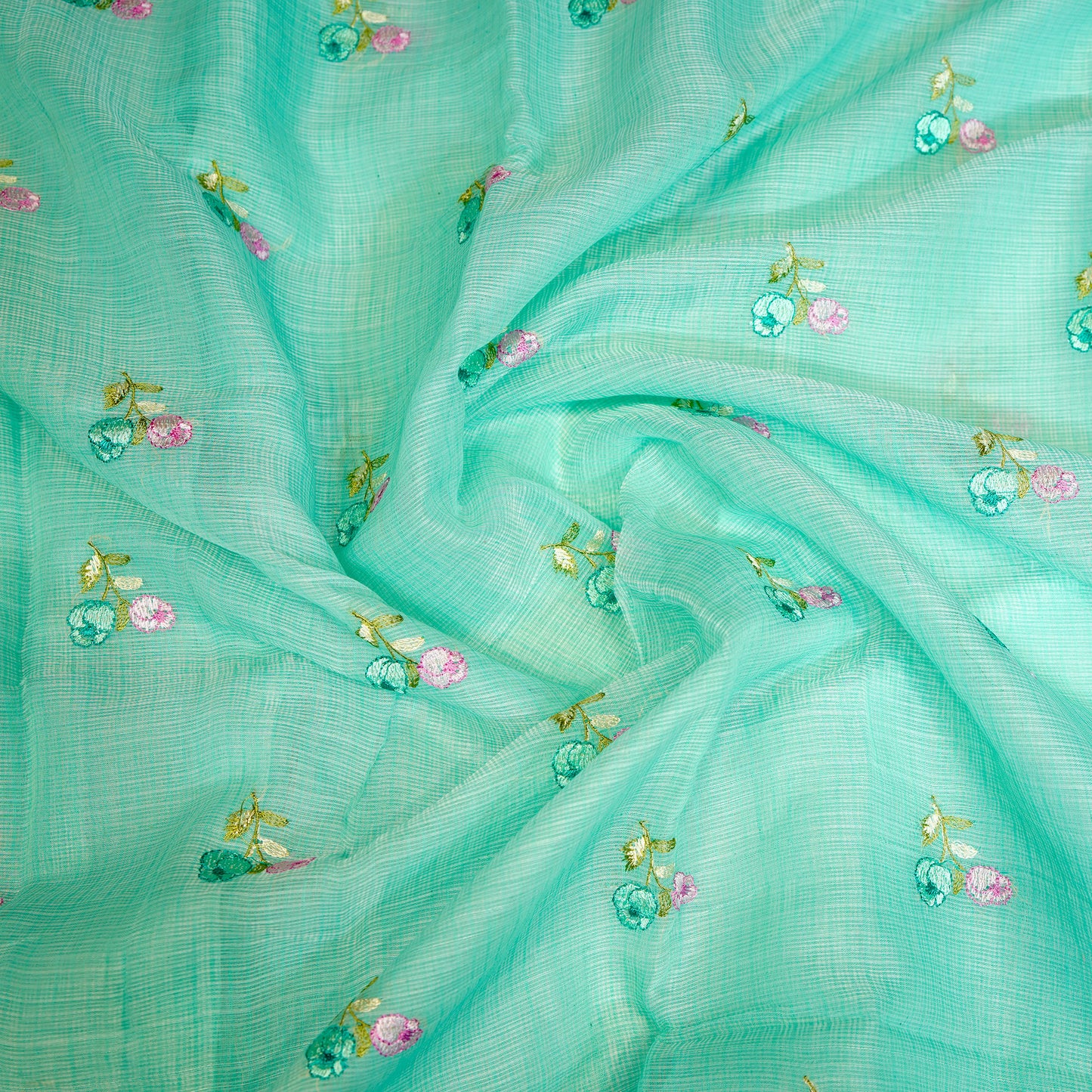 Sky Blue Soft Cotton Linen Saree