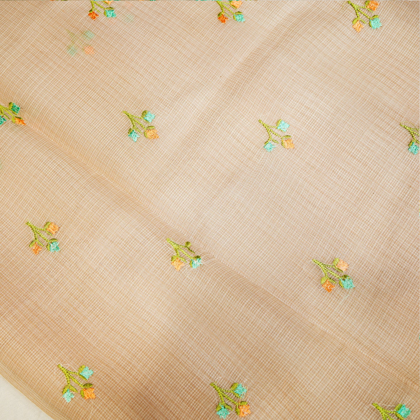 Chikoo cotton linen saree