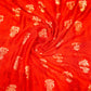 Red Floral Gold Zari Work Chiffon Crepe Saree