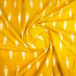 Mustard yellow cotton linen saree with Block print