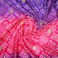 Blue Pink Bandhani Design Italian Crepe Saree
