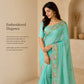 Sky Blue Soft Cotton Linen Saree