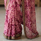 Wine Colour Crepe Saree with floral print