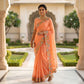 Orange Soft Cotton Linen Saree
