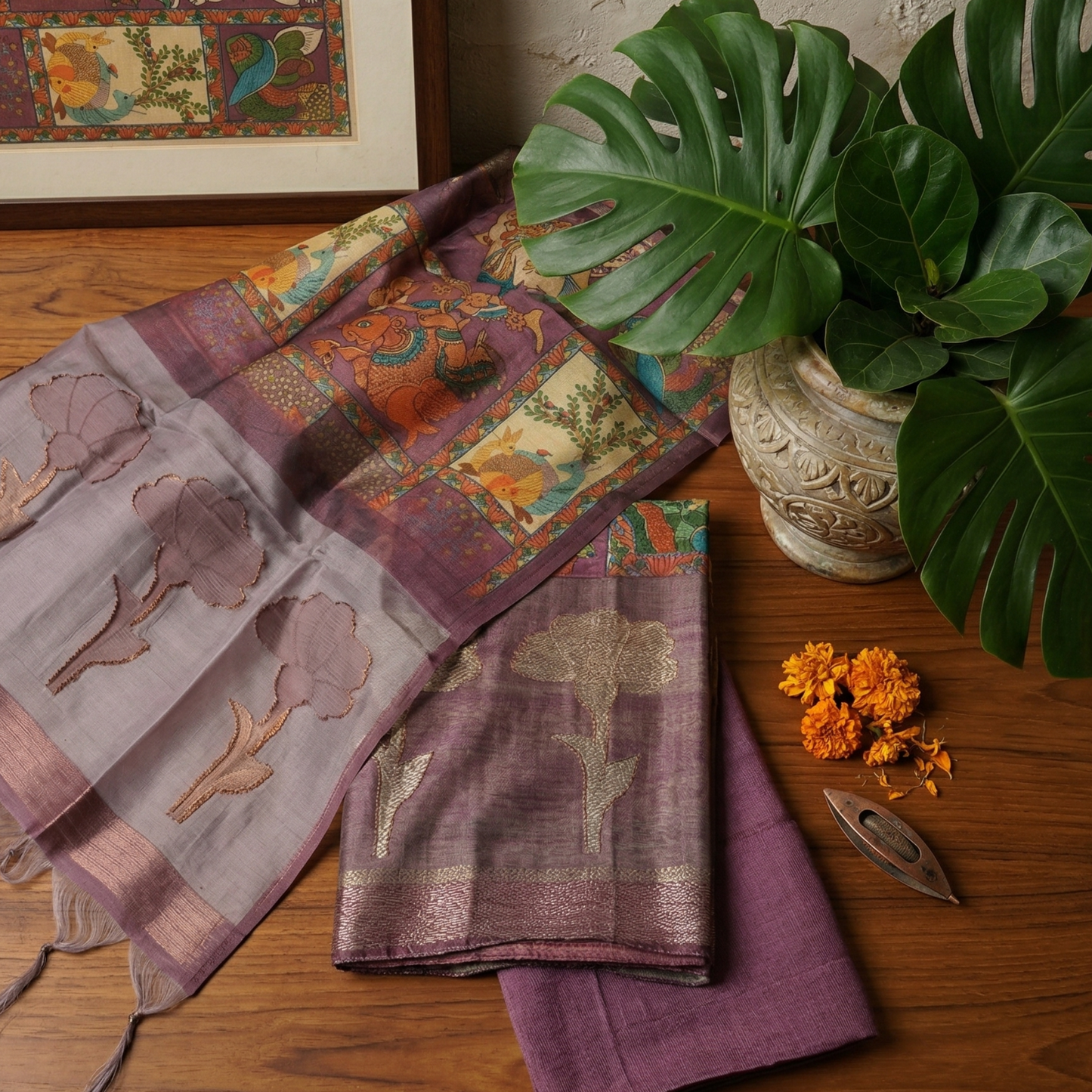 Purple 3-Piece Fabric