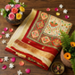 Elegant Ivory Silk Saree with Multishade Ghat Chola Print