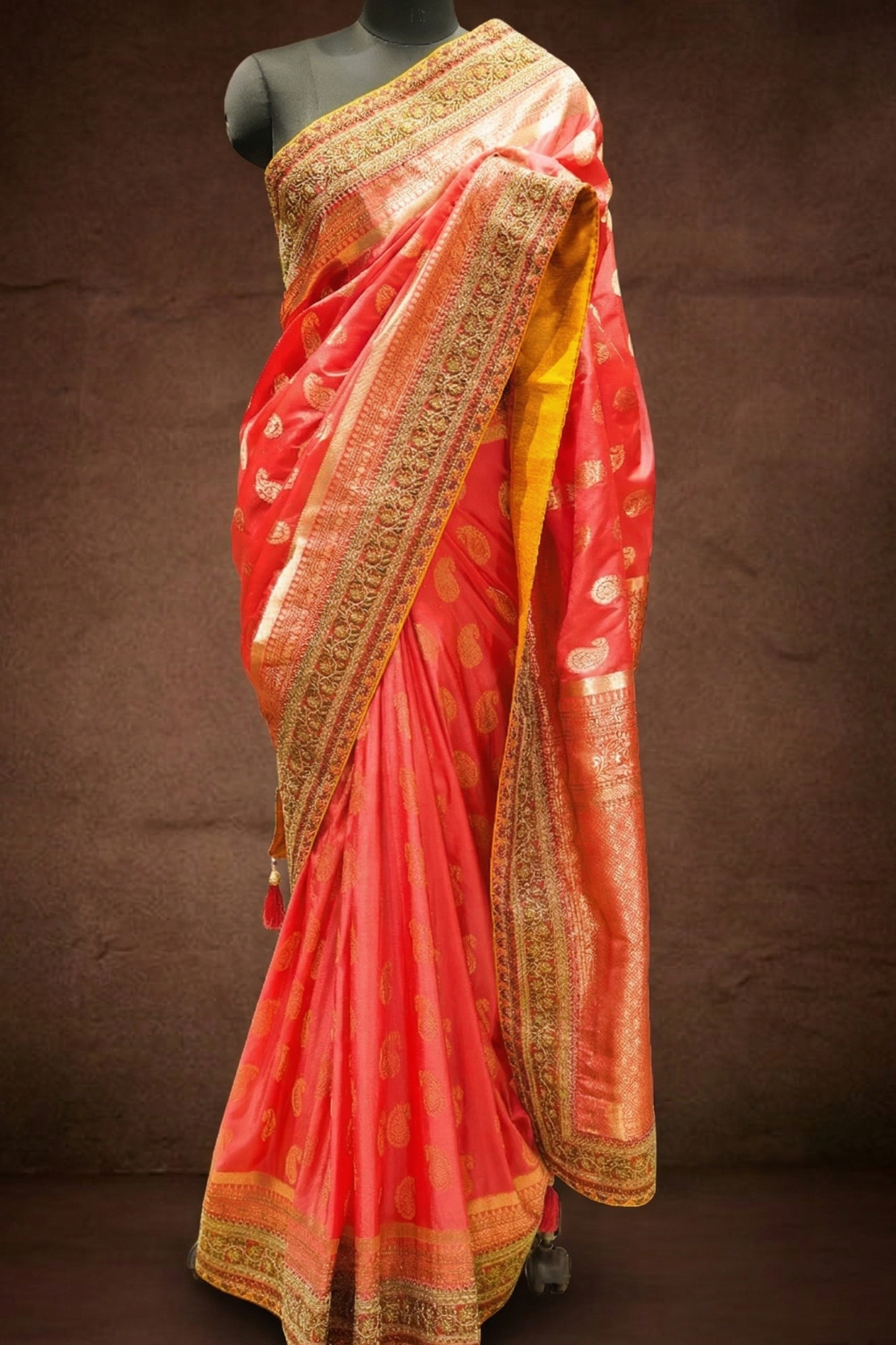 Premium Orange Dolla Silk Saree