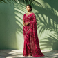 Mustard yellow georgette saree with zari and stone work elegant design