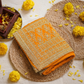 Mustard yellow simaya georgette with  zari and stone work 