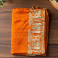 Orange Banarasi Silk Saree with Dupatta | Heavy Swarovski & Zari Work