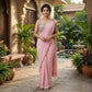 Pink Floral Frill Saree