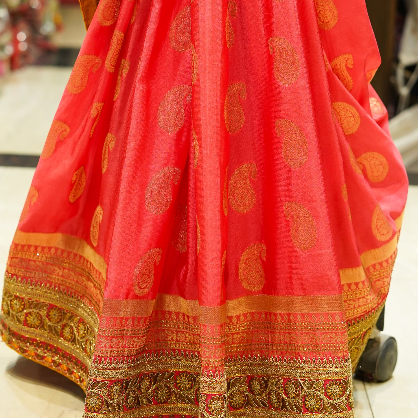 Premium Orange Dolla Silk Saree