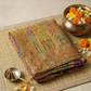 Royal Purple & Rust Orange Saree with Multicolour Meenakari Work and Elephant & Floral Zari Motifs