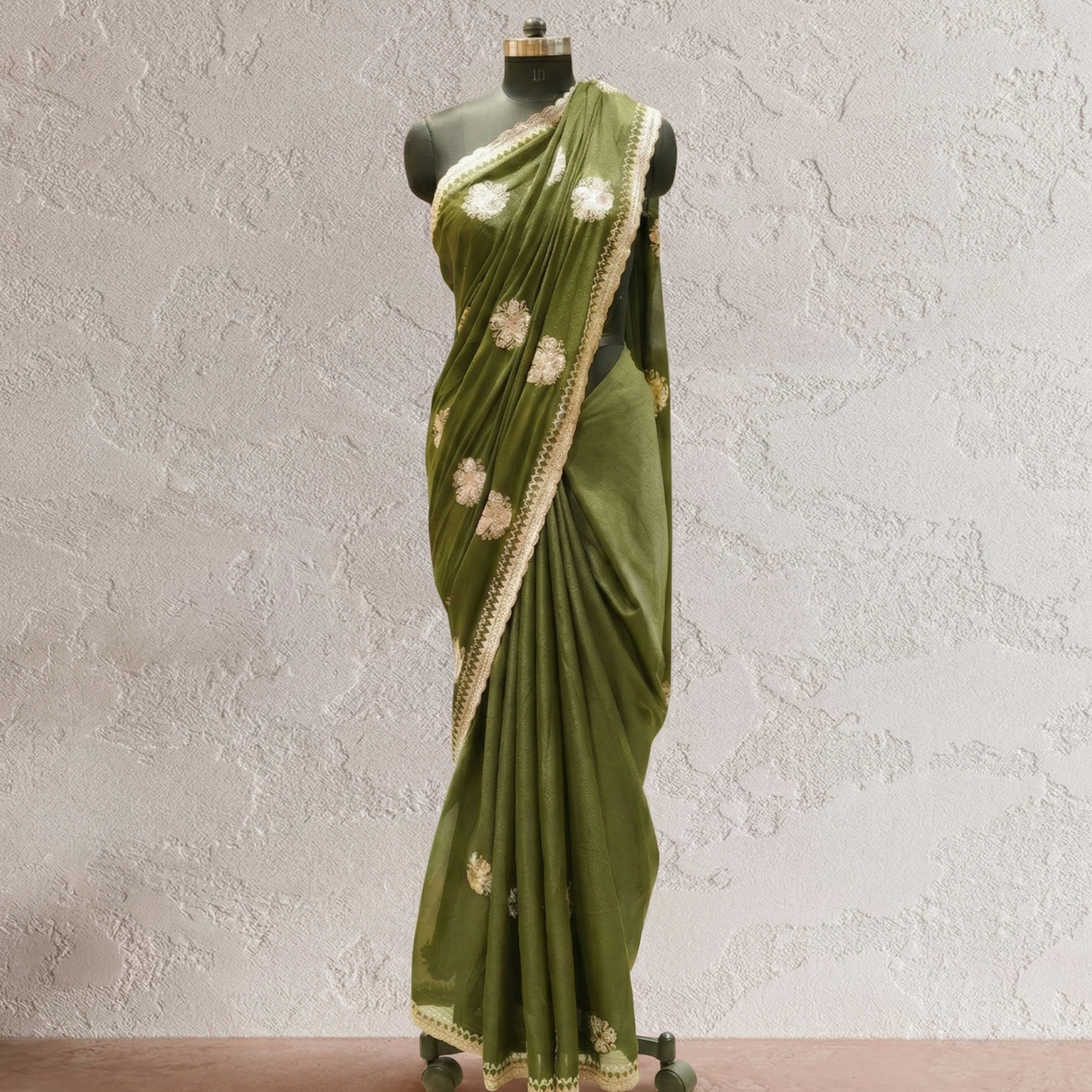 Olive Dark Green Designer Saree