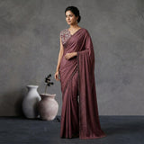 Maroon Crepe Saree