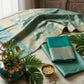Teal Blue Banarasi Silk 3-Piece Suit Fabric