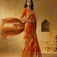 Khaddi Silk Rust Orange Banarasi Saree