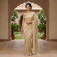 Golden Crushed Tissue Saree
